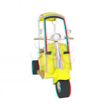 scooter. 3D illustration. Anaglyph. View with red/cyan glasses to see in 3D.