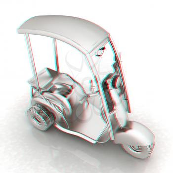 scooter. 3D illustration. Anaglyph. View with red/cyan glasses to see in 3D.