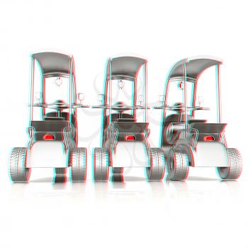 scooters. 3D illustration. Anaglyph. View with red/cyan glasses to see in 3D.