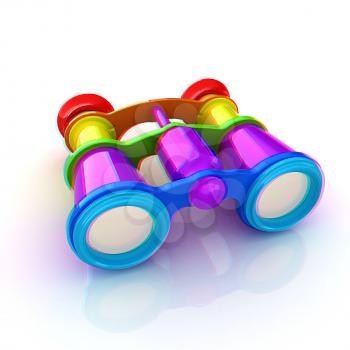 binoculars. 3D illustration. Anaglyph. View with red/cyan glasses to see in 3D.