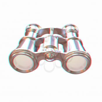 binoculars. 3D illustration. Anaglyph. View with red/cyan glasses to see in 3D.