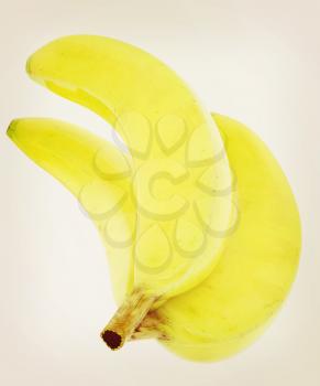 bananas on a white background. 3D illustration. Vintage style.