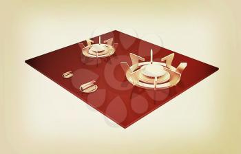 3d gas-stove on a white background. 3D illustration. Vintage style.