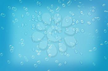 Blue water drops background texture. 3D illustration. Vintage style.