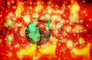 Year 2013 with bomb burning a festive background. 3D illustration. Vintage style.