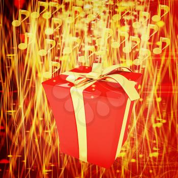 Good music is the best gift. Festive background. 3D illustration. Vintage style.