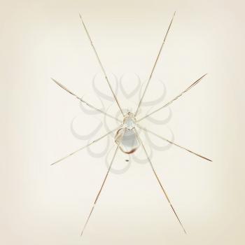 Chrome spider on a white background. 3D illustration. Vintage style.