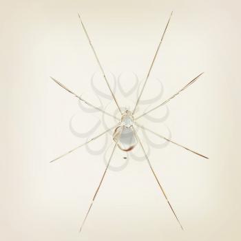 Chrome spider on a white background. 3D illustration. Vintage style.