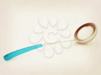 soup ladle on white background. 3D illustration. Vintage style.