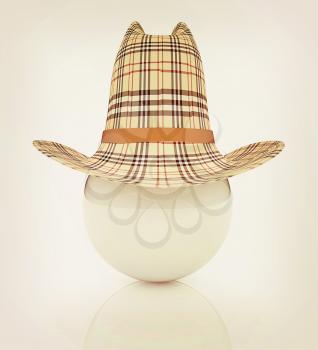3d hats on white ball. Sapport icon on a white background. 3D illustration. Vintage style.