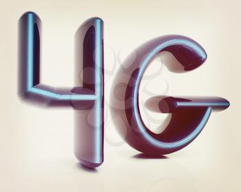 4g internet network. 3d text. 3D illustration. Vintage style.