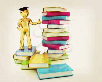 The world is opened for you. Global Education on a white background. 3D illustration. Vintage style.