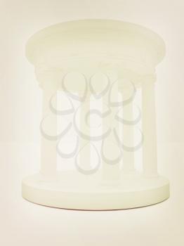 Rotunda on a white background . 3D illustration. Vintage style.