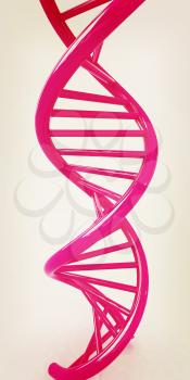 DNA structure model on white . 3D illustration. Vintage style.