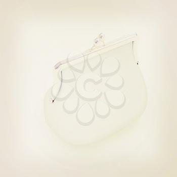 purse on white background . 3D illustration. Vintage style.