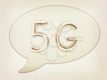 messenger window icon. 5g modern internet network. 3D illustration. Vintage style.