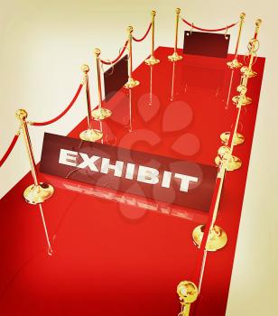 Exhibition for you success. 3D illustration. Vintage style.