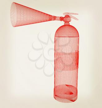 fire extinguisher. 3D illustration. Vintage style.