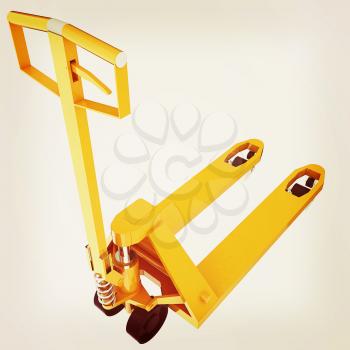 3d model pallet jack. 3D illustration. Vintage style.