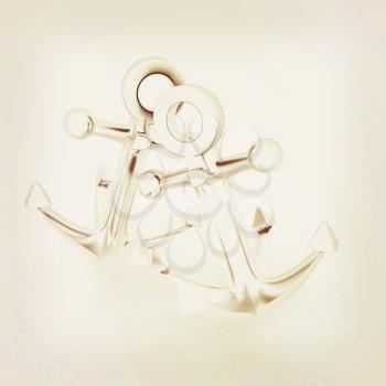 anchors. 3D illustration. Vintage style.