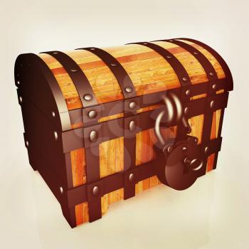 The chest. 3D illustration. Vintage style.