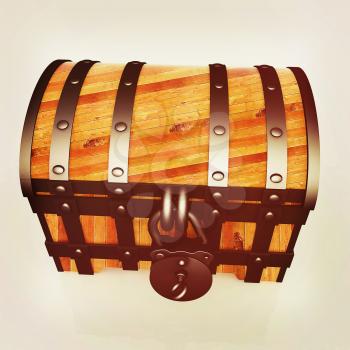 The chest. 3D illustration. Vintage style.