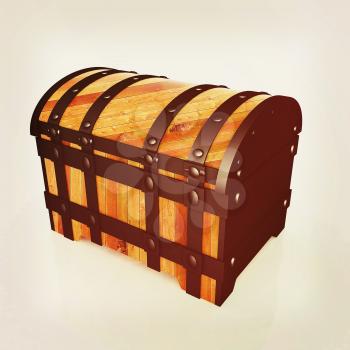 The chest. 3D illustration. Vintage style.