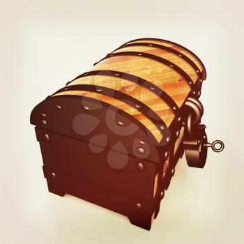 The chest. 3D illustration. Vintage style.