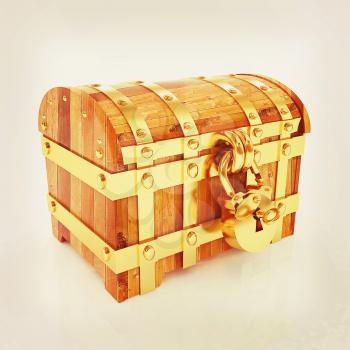 The chest. 3D illustration. Vintage style.