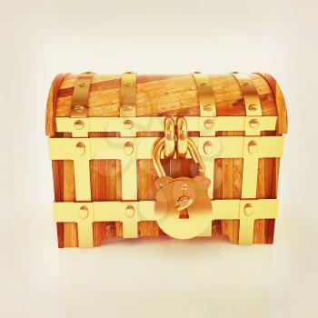 The chest. 3D illustration. Vintage style.