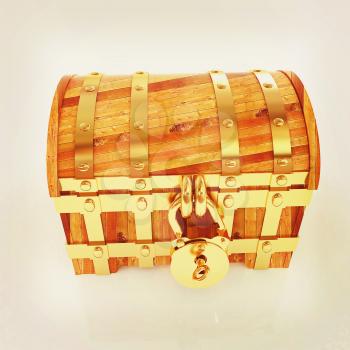 The chest. 3D illustration. Vintage style.