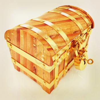 The chest. 3D illustration. Vintage style.