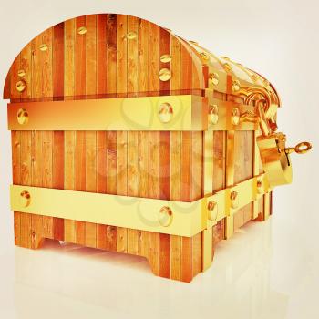 The chest. 3D illustration. Vintage style.