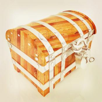 The chest. 3D illustration. Vintage style.