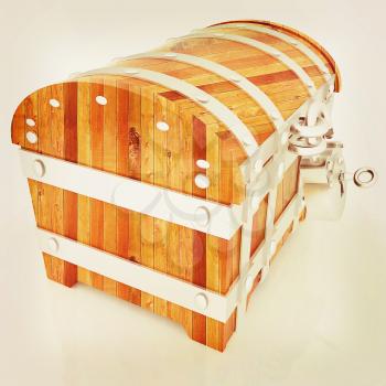 The chest. 3D illustration. Vintage style.