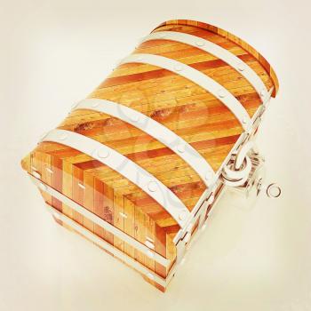 The chest. 3D illustration. Vintage style.