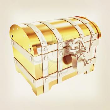 The chest. 3D illustration. Vintage style.