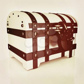 The chest. 3D illustration. Vintage style.