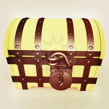 The chest. 3D illustration. Vintage style.