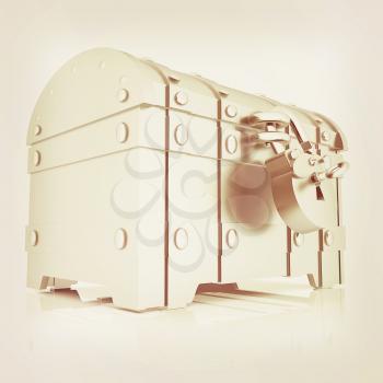 The chest. 3D illustration. Vintage style.