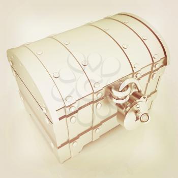 The chest. 3D illustration. Vintage style.