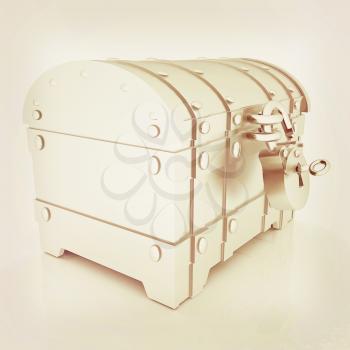 The chest. 3D illustration. Vintage style.