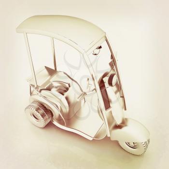 scooter. 3D illustration. Vintage style.