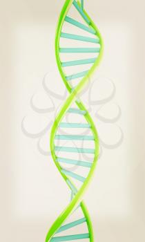 DNA structure model on white. 3D illustration. Vintage style.