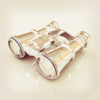 binoculars. 3D illustration. Vintage style.