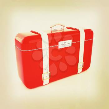 traveler's suitcase . 3D illustration. Vintage style.