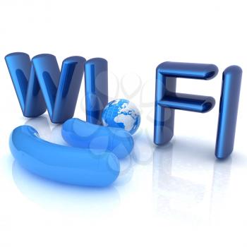 WiFi symbol. 3d illustration