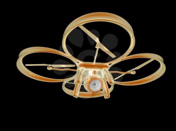 Drone, quadrocopter, with photo camera flying. 3d render