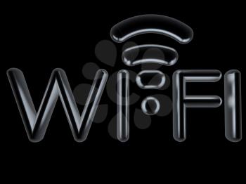 Metal WiFi symbol. 3d illustration