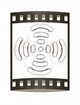 Radio Frequency Identification symbol. 3d illustration. The film strip